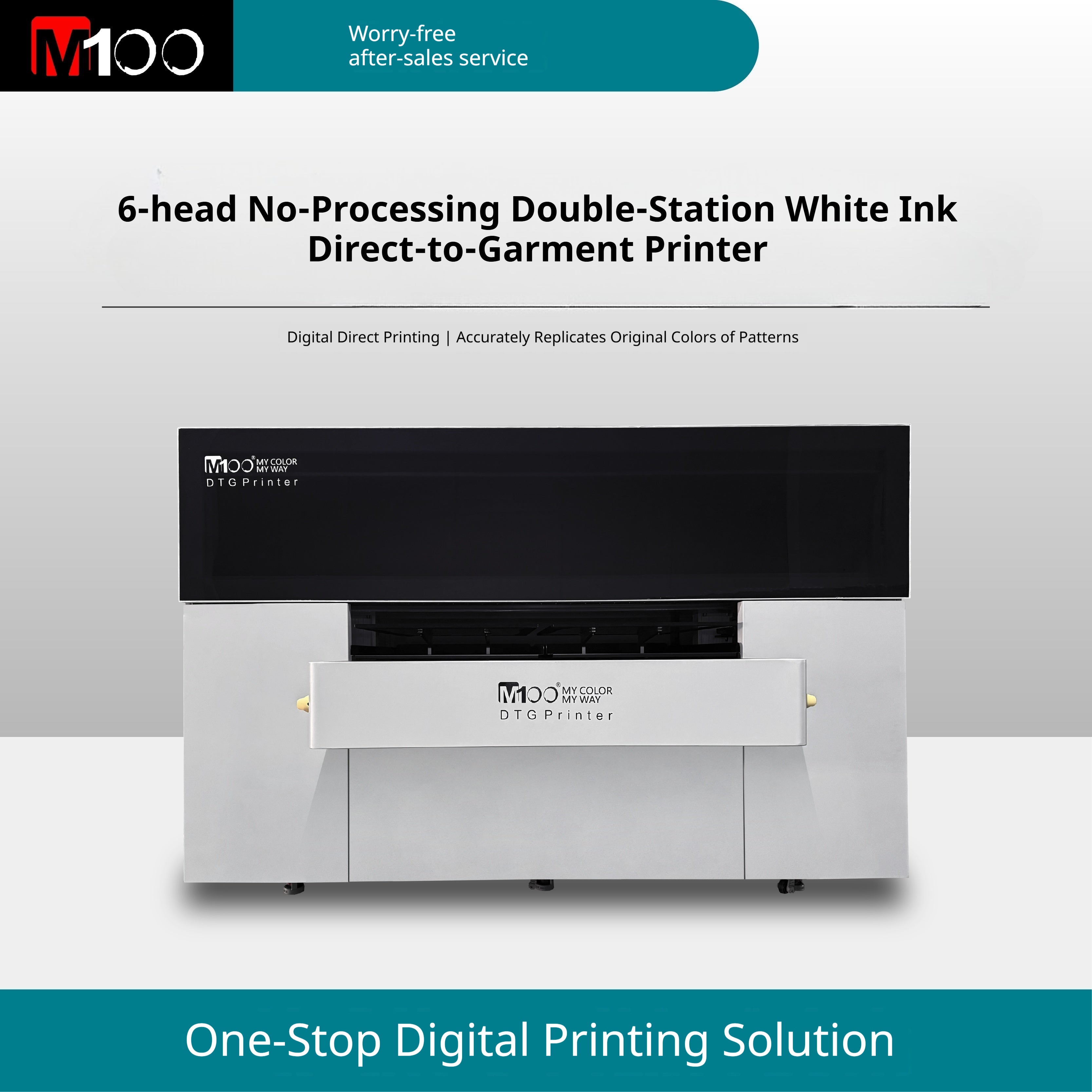6090 Six-head Unprocessed Dual-Station White Ink Direct Printing Machine