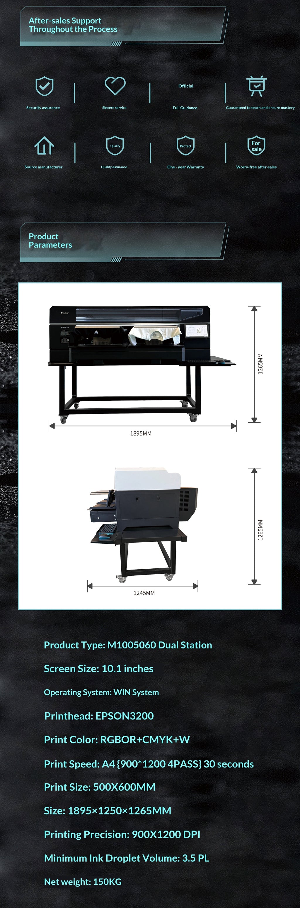 M100 5060 double station DTG printer