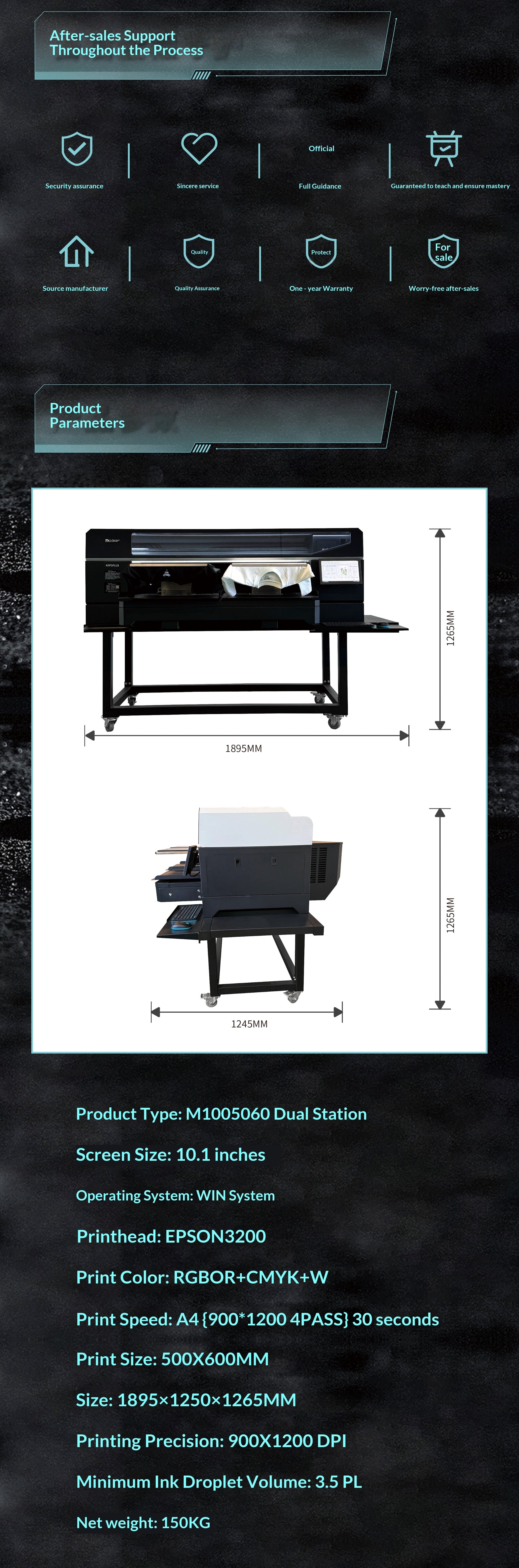 M100 5060 double station DTG printer