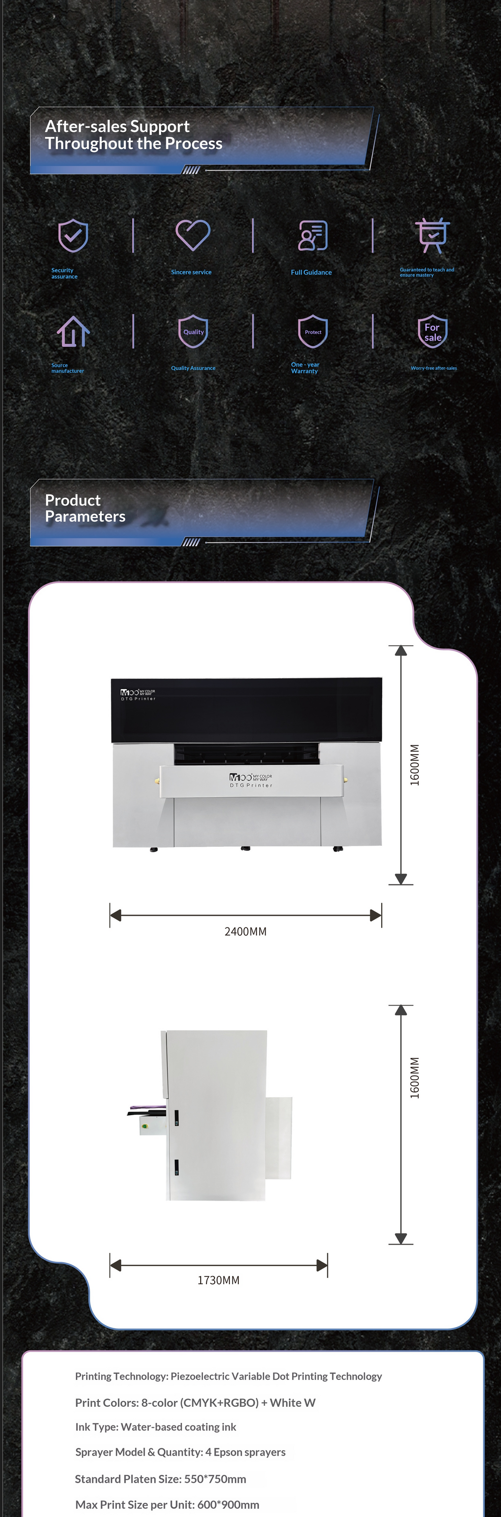 M100Pro6090DTG Double Workstation Printing Machine (ep4)