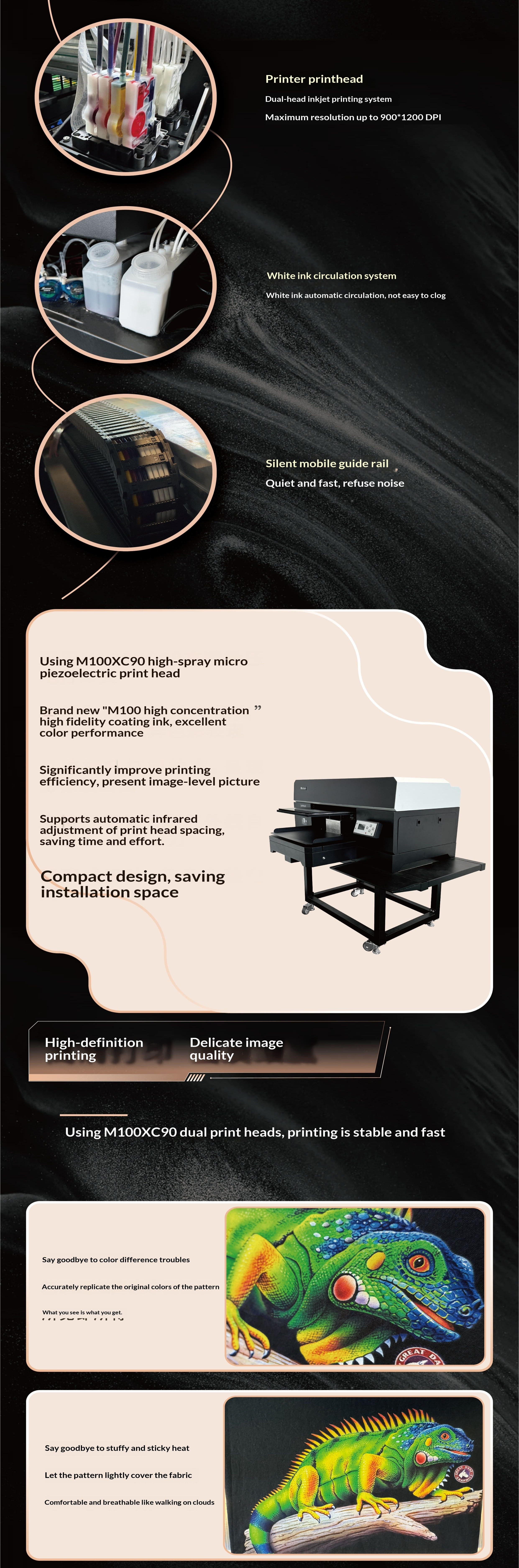 M100 XC90 single station DTG printer