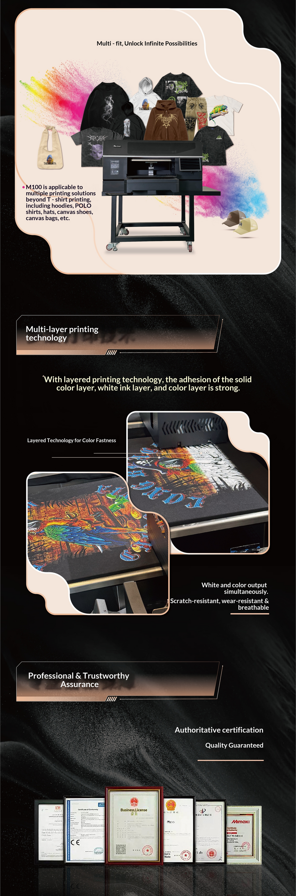Single-station white ink direct printing machine (4 heads, 9 colors)