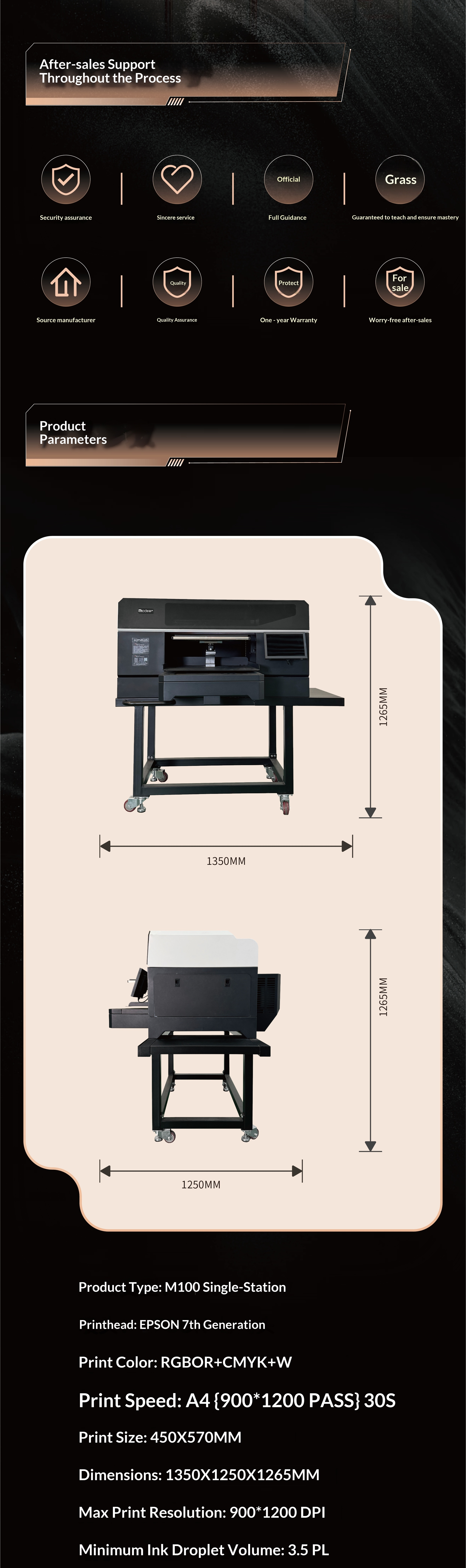 Single-station white ink direct printing machine (4 heads, 9 colors)