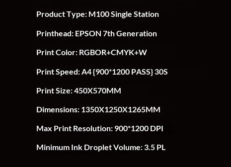 Single-station white ink direct printing machine (4 heads, 9 colors)
