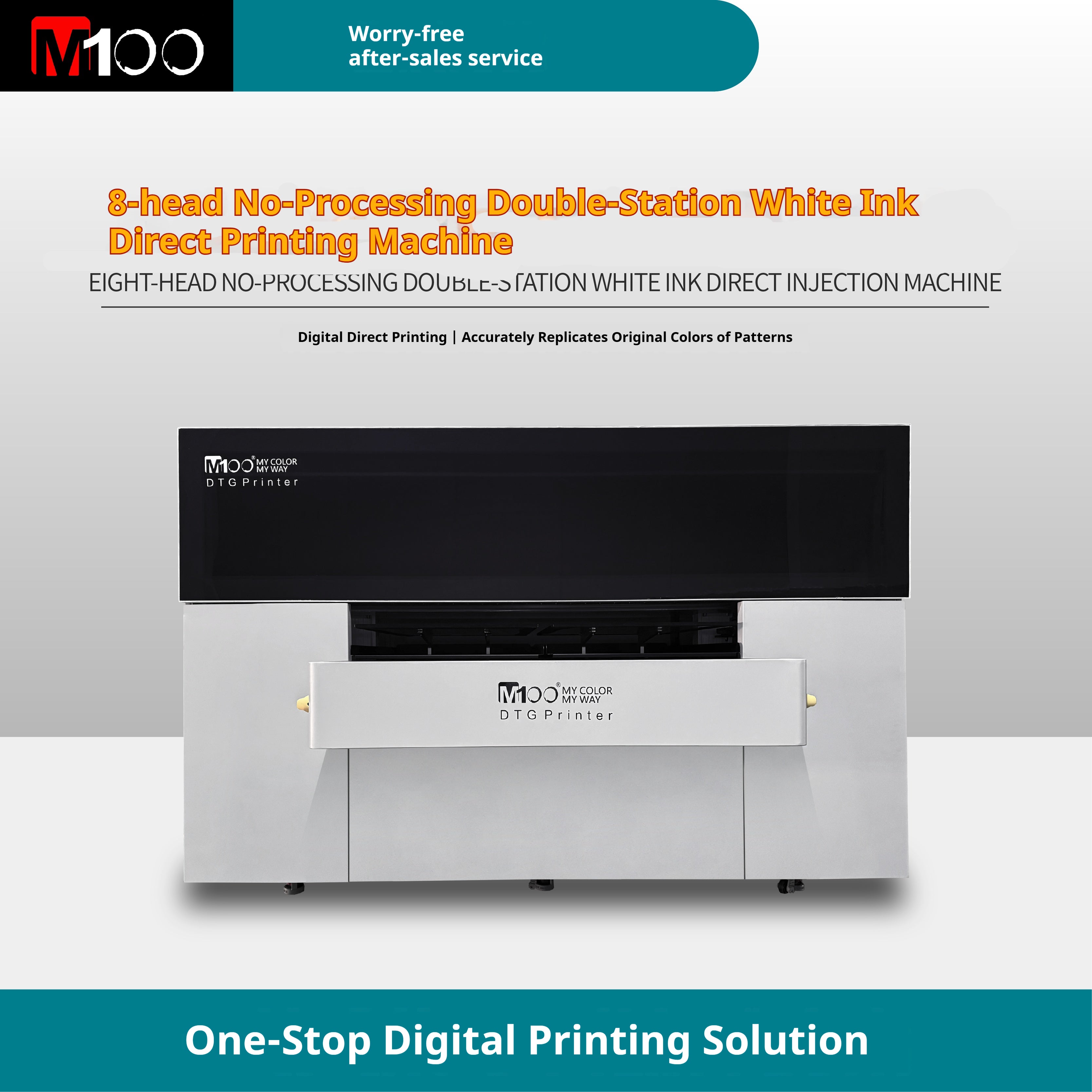 6090 Eight-head White Ink Direct Printing Machine with Double Workstations and No Pretreatment